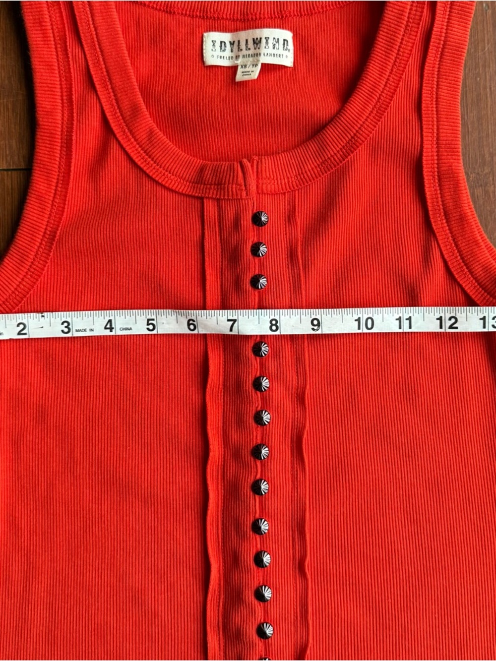Idyllwind Red Ribbed Tank Top Western Fitted - Size XS - Picture 6 of 7
